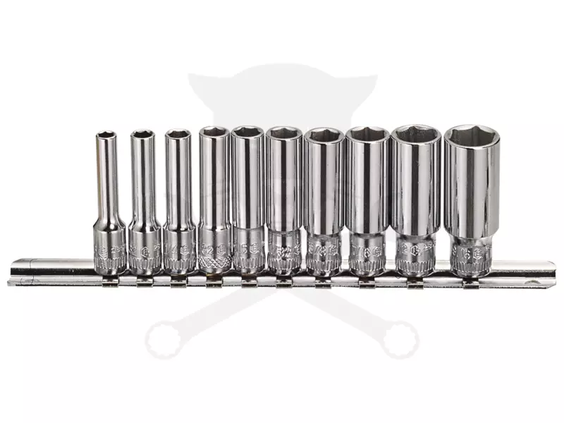 Dugókulcs - crowafej készlet 1/4" 6 lap hosszú COLOS 10 db-os Genius