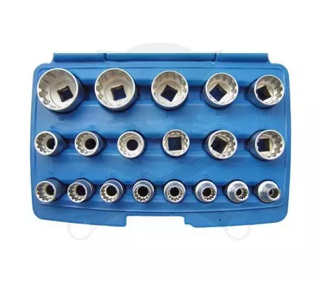 Dugókulcs - crowafej készlet 1/2" Gear Lock - Alldrive 19 db-os 8-32 mm