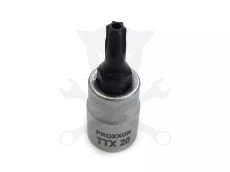 Rátűzőkulcs - crowa+bit 1/4" torx, furatos T20 Proxxon