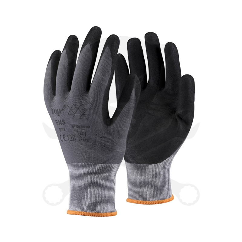 Kesztyű - szerelőkesztyű - Spandex homok. fekete-szürke L-es 9-es