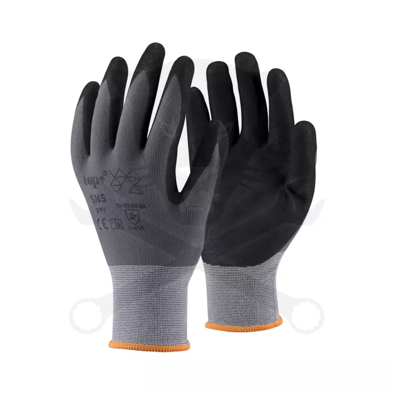 Kesztyű - szerelőkesztyű - Spandex homok. fekete-szürke L-es 9-es