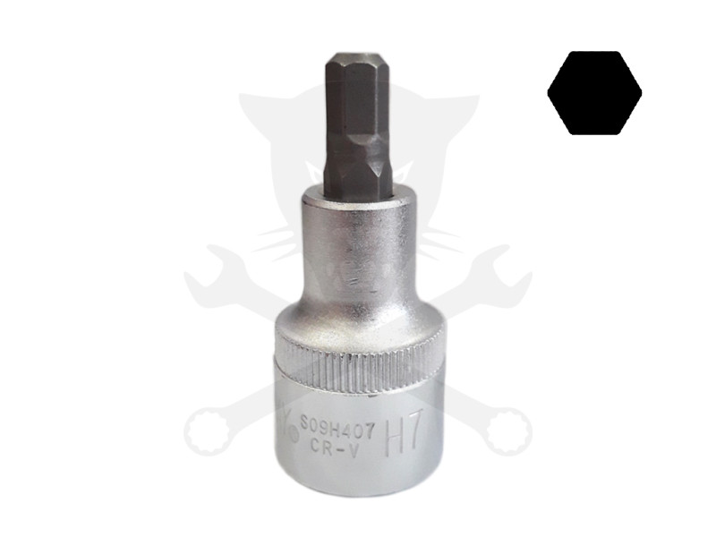 Rátűzőkulcs - crowa+bit 1/2" imbusz  7 mm