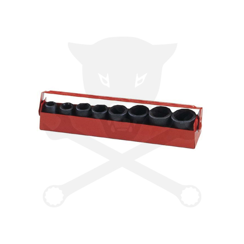 Légkulcsfej készlet 3/8" 8 db 8-19 mm metrikus rövid 6 l. Genius