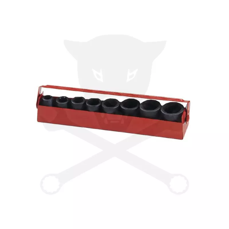 Légkulcsfej készlet 3/8" 8 db 8-19 mm metrikus rövid 6 l. Genius