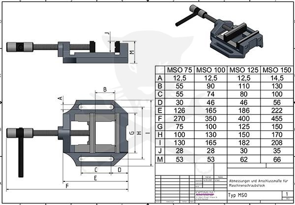 Gépsatu fúrógéphez Quantum 75 x 55 mm MSO-75 (3000075)