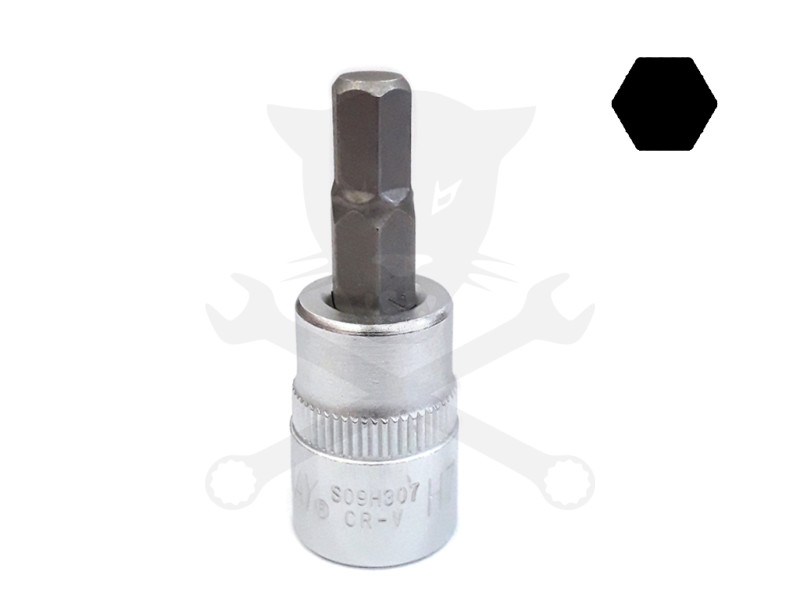 Rátűzőkulcs - crowa+bit 3/8" imbusz 07 mm