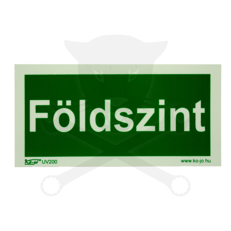 Tábla utánvilágítós öntapadós Földszint felirat 200x100 UV200