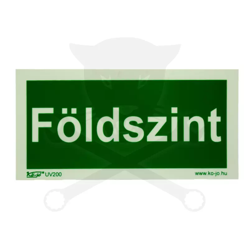 Tábla utánvilágítós öntapadós Földszint felirat 200x100 UV200