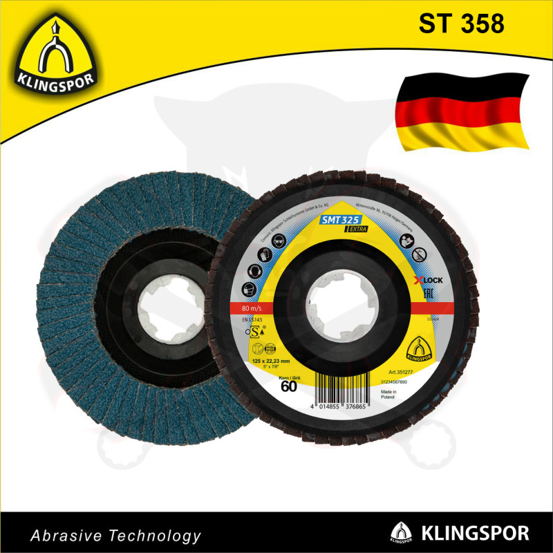 Csiszolótányér, lamellás 125 mm  P60 X-Lock - acél és színesfém - KLN