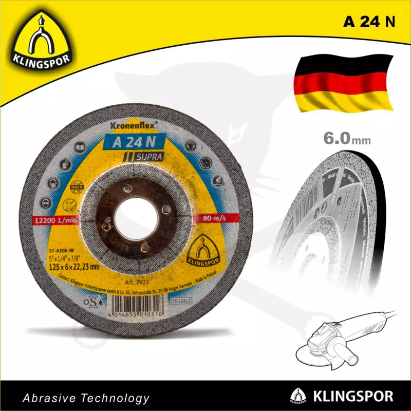 Tisztítókorong 125x6.0 mm A24 N Supra - acél - KLN