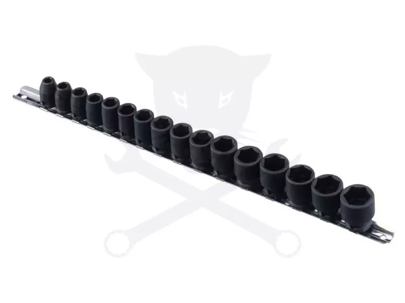 Légkulcsfej készlet 3/8" 16 db 7-22 mm metrikus rövid 6 lapú - Genius