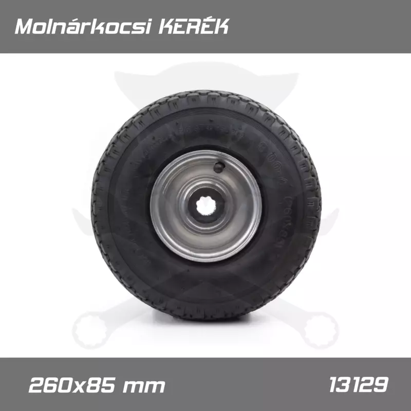 Molnárkocsi KERÉK fémfelnis tűgörgős - gumitömlős 3.00-4 / 260x85 mm