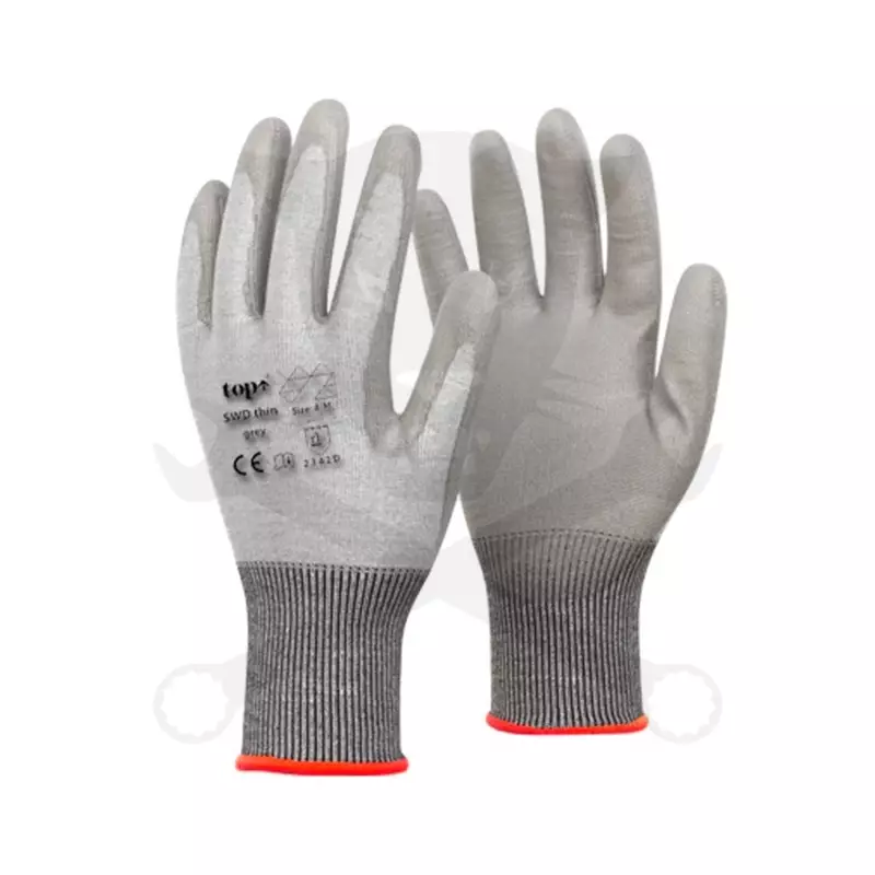 Kesztyű - vágásbiztos - PU mártott szuper vékony szürke 10/XL