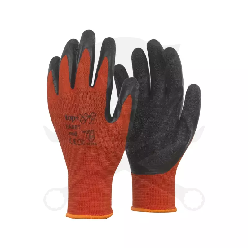 Kesztyű - szerelőkesztyű - Latex piros L-es 9-es