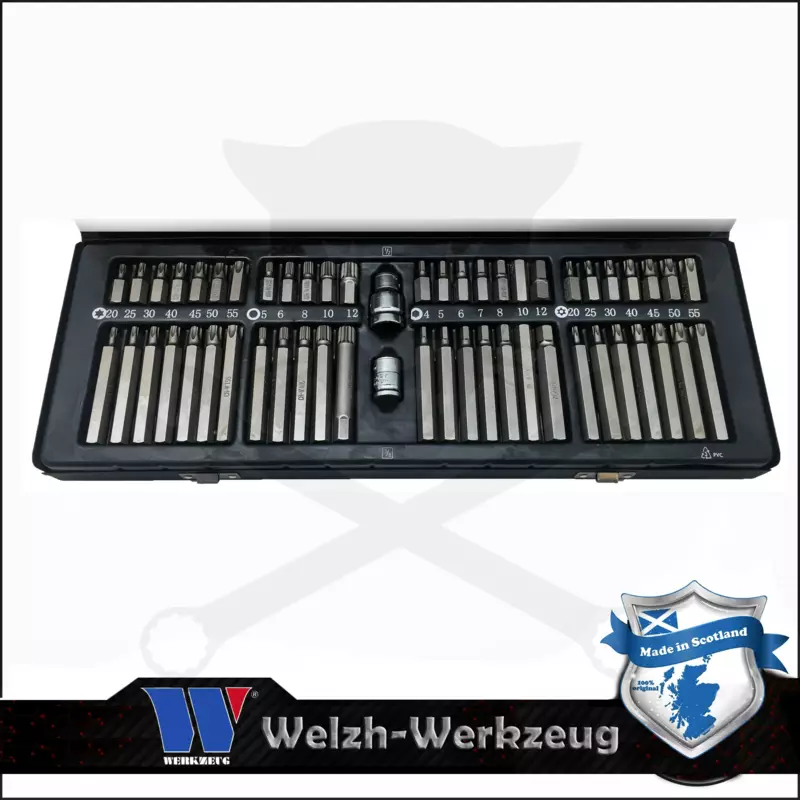 Torx-imb.-spline bit készlet 54 db - Welzh