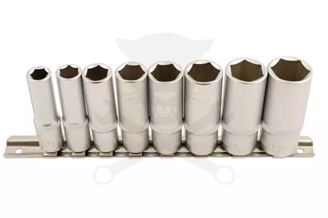 Dugókulcs - crowafej készlet 3/8" 6 lap hosszú COLOS  8 db-os