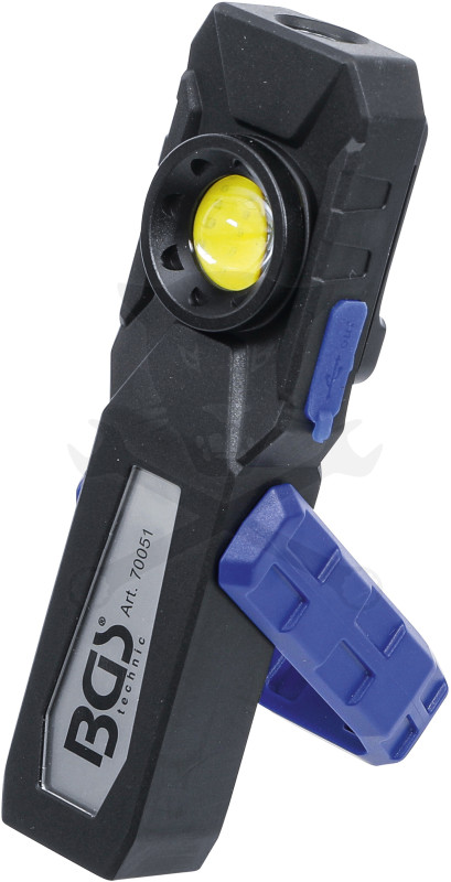 Szerelőlámpa LED 01 COB + 1 ledes dönthető akkus 10W szerelőlámpa -BGS