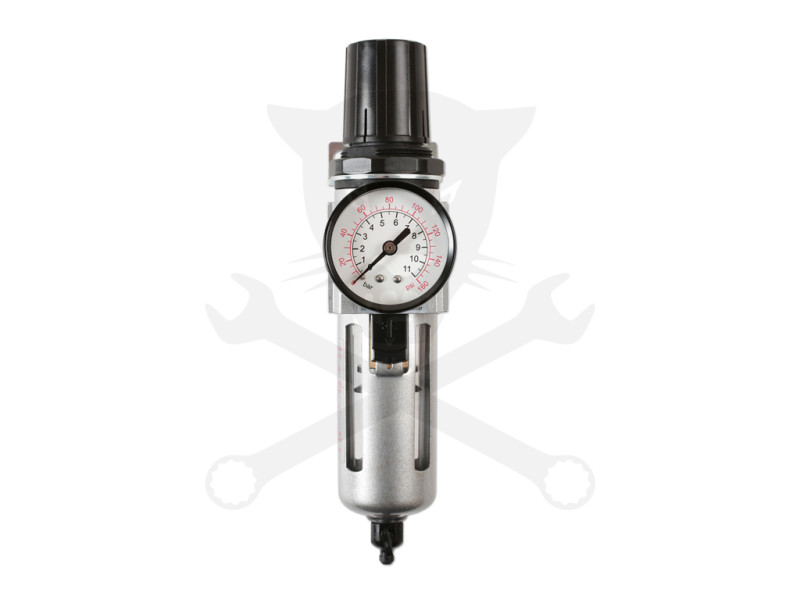 Levegőelőkészítő egység szűrő+szabályzó+óra - 1/2" BSP- 15 Bar