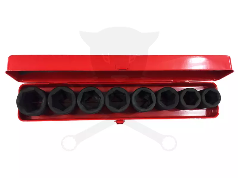 Légkulcsfej készlet 3/4"  8 db 1" - 1-1/2" colos rövid 6 l. - Genius