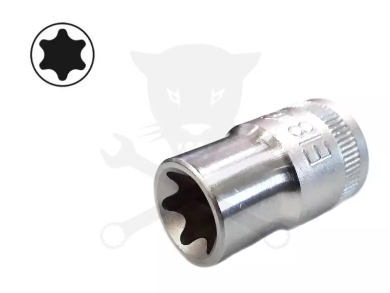 Dugókulcs - crowafej 3/8" belső torx E18 Genius