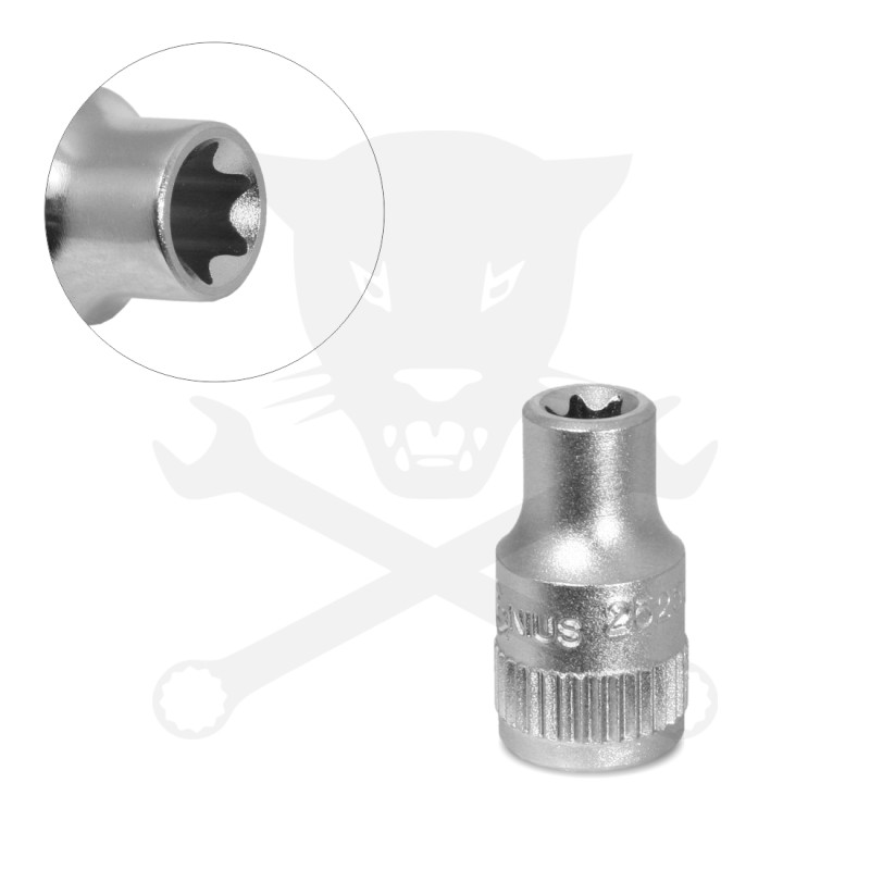 Dugókulcs - crowafej 1/4" belső torx E07 Genius