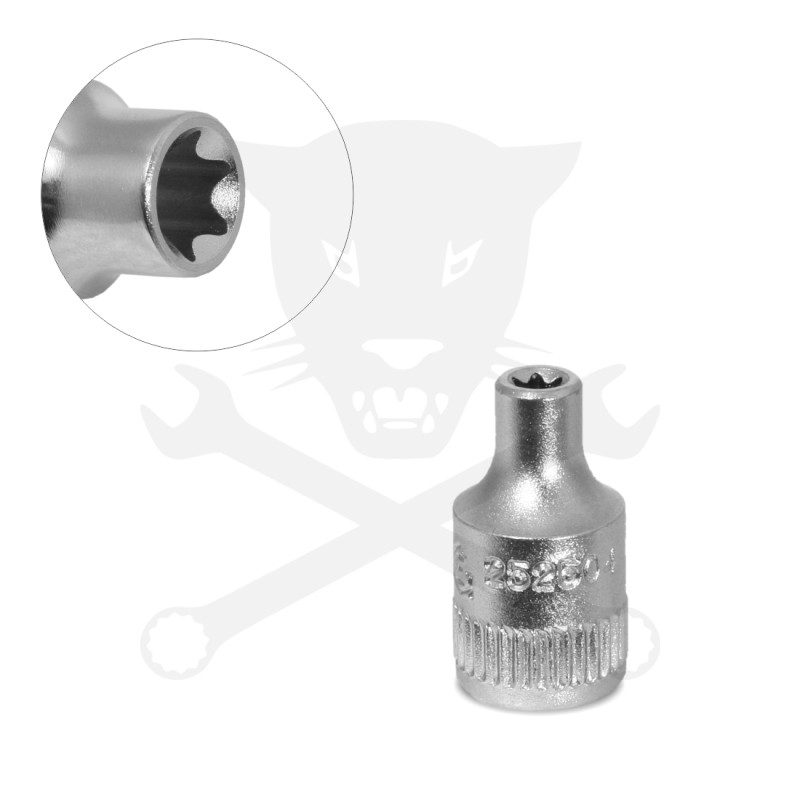 Dugókulcs - crowafej 1/4" belső torx E04 Genius