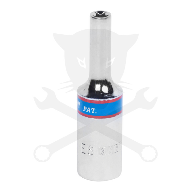 Dugókulcs - crowafej 3/8" belső torx hosszított E06 KingTony