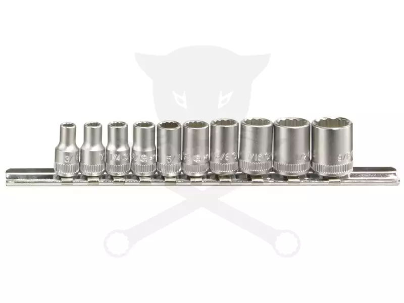 Dugókulcs - crowafej készlet 1/4" 12 szögű COLOS rövid 10 db-os Genius