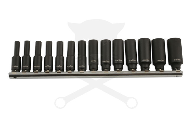 Légkulcsfej 1/4" 6 l.h. 14 db-os készlet 4 - 15 mm - Laser Tools