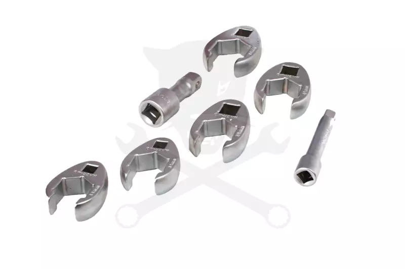 Villáskulcs adapter készlet nyitott 1/2"-3/4" 5+2 db: 33-46 mm "Crowfoot"