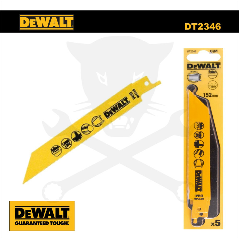 Fűrészlap kardfűrészhez, fémre 152 mm 18TPI = 1,4 mm 5db-os DeWalt