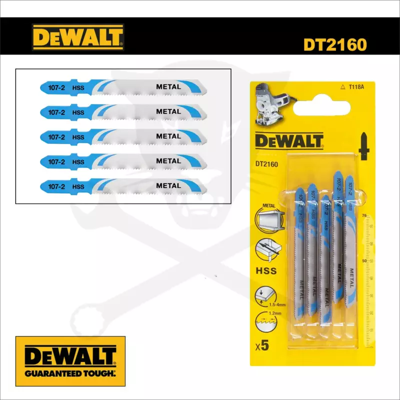 Fűrészlap dekopírfűrészhez, fémre   76 mm 1.2 T - 5db - DeWalt