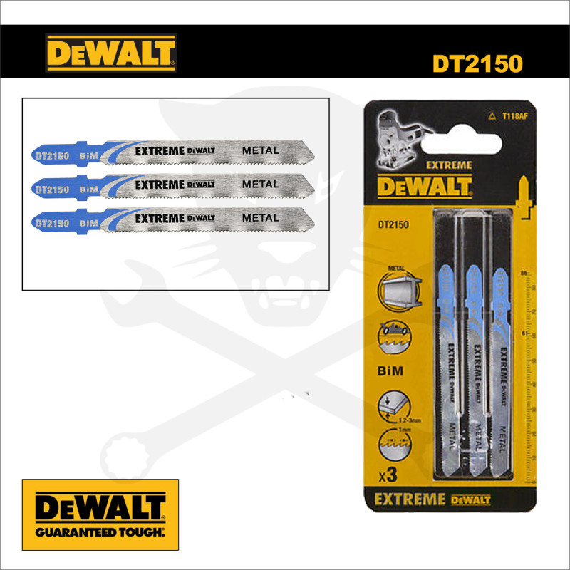 Fűrészlap dekopírfűrészhez, fémre   86 mm 1.0 T - 3db - DeWalt