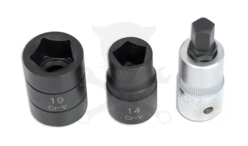 Fékjavító dugókulcs készlet 5 ötszögű 1/2" - HGV - 3 db-os Laser