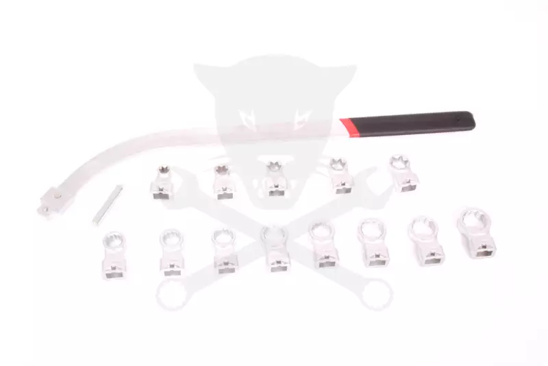 Ékszíjszerelő készlet hajlított hosszú 15 db-os 12 lapú Csillag+E-torx