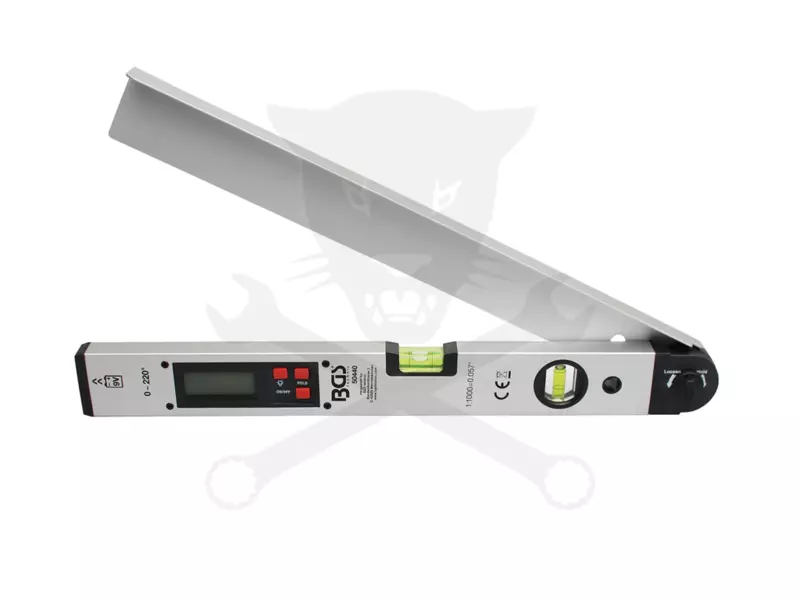 Szögmérő digitális 450 mm vízmértékkel LCD kijelzős BGS