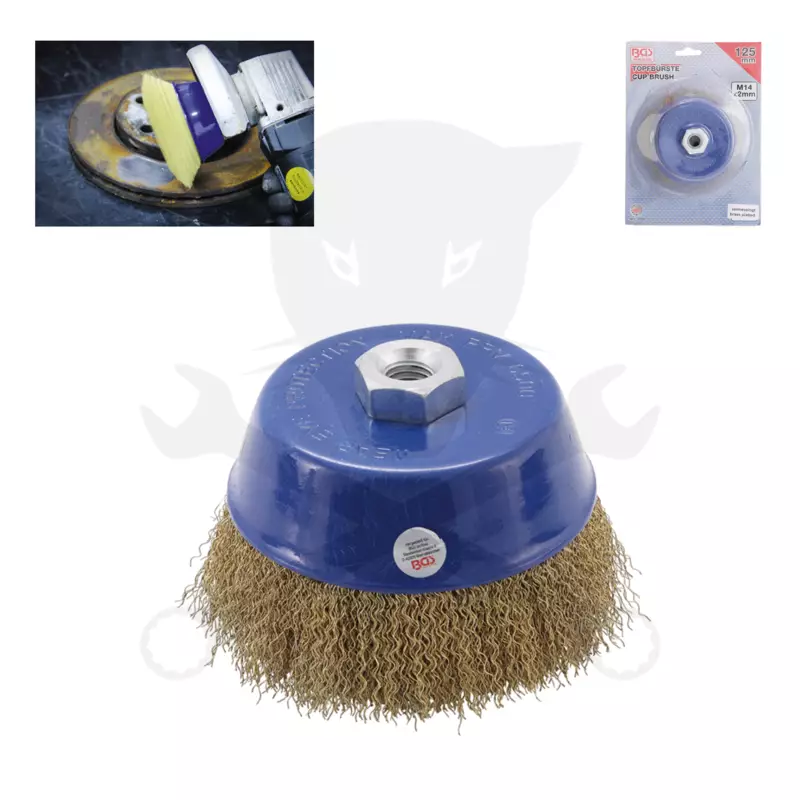 Drótcsiszoló fazékkefe 125 mm Acél  M14  x 2.0 menet - sarokcsiszolóhoz