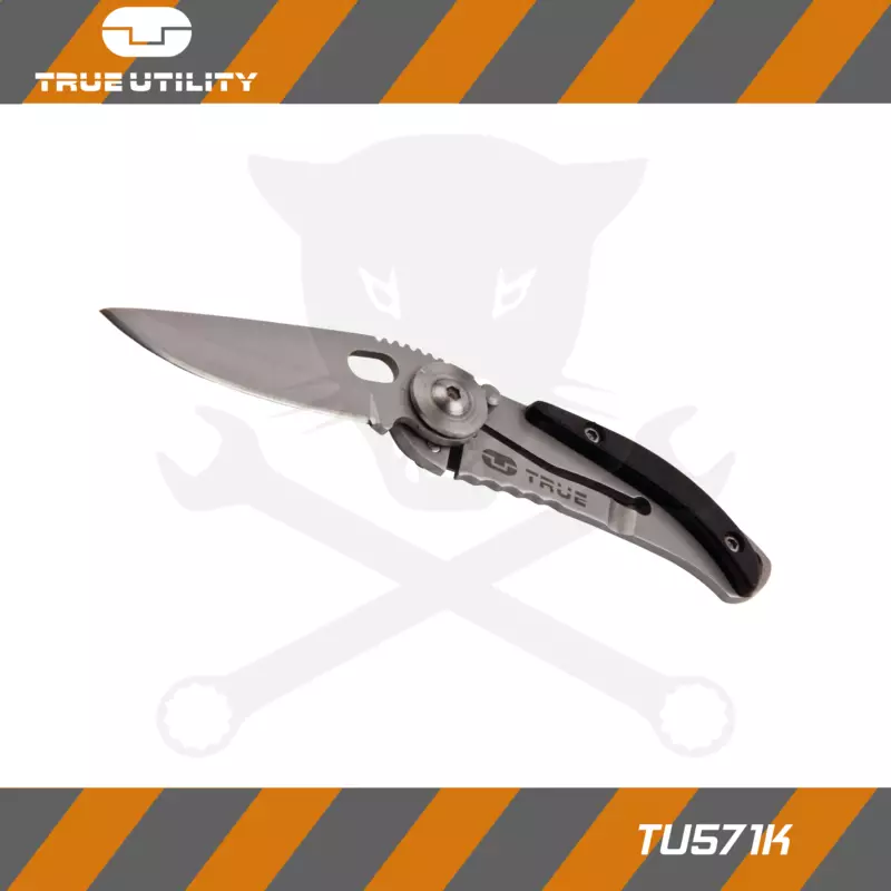 Vágókés, összecsukható Skeletonknife - Fekete-Szürke-True