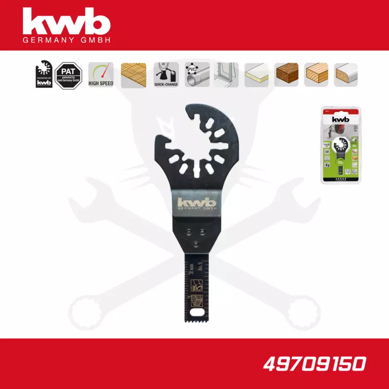 Multifunkciós tartozék vágófej beszúró fej 10x28 mm AKKU TOP - KWB