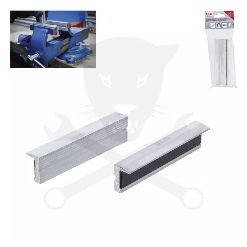 Satuhoz lágy-pofa 125 mm-es betét nélkül 2 db-os - mágneses kivitel BGS