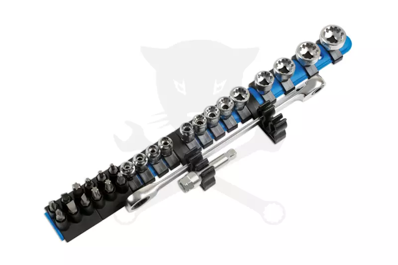 Dugókulcs - crowafej készlet 1/4" Gear Lock - Alldrive 27 db+Tart. -TS20