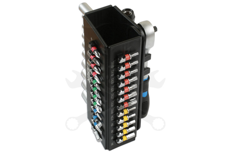 Dugókulcs és bit készlet 37 darabos 1/4" - Laser Tools