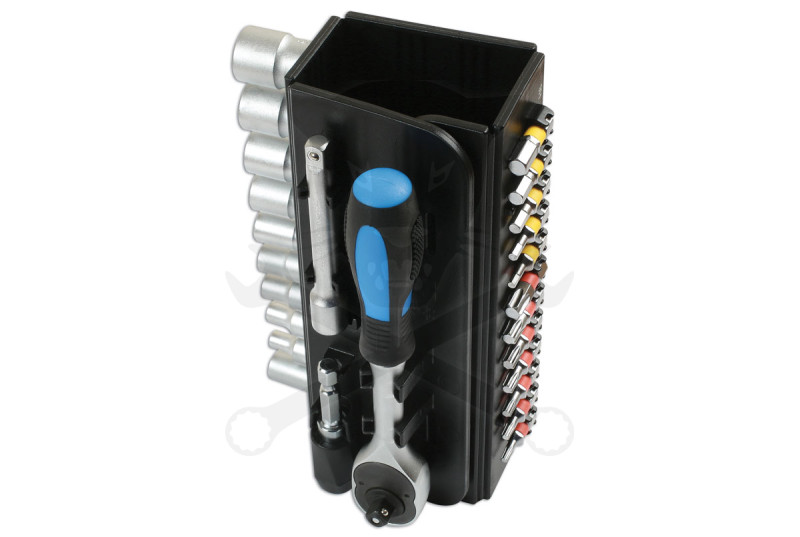 Dugókulcs és bit készlet 37 darabos 1/4" - Laser Tools