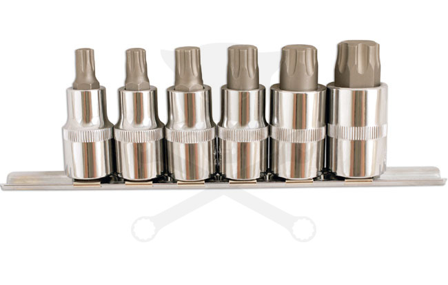 Rátűzőkulcs - crowa+bit készlet Torx Plus® 6 darabos TP45 - TP80 1/2"