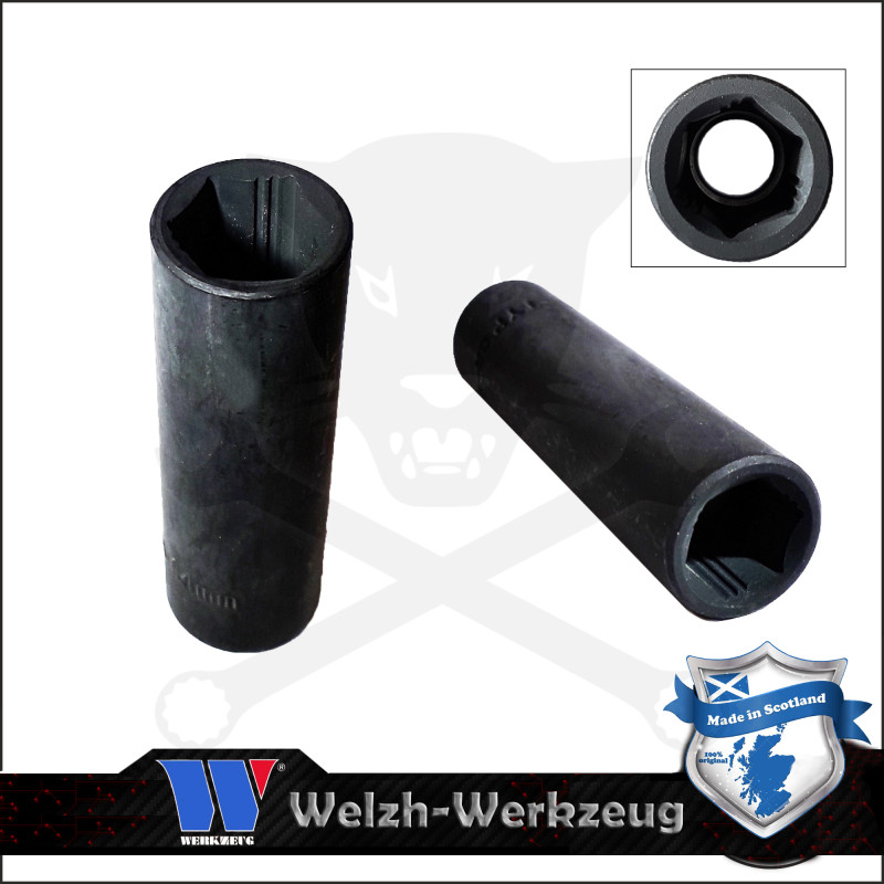 Lok-Typ Légkulcsfej - gépifej 3/8" 14 mm 6 lap hosszú - Welzh