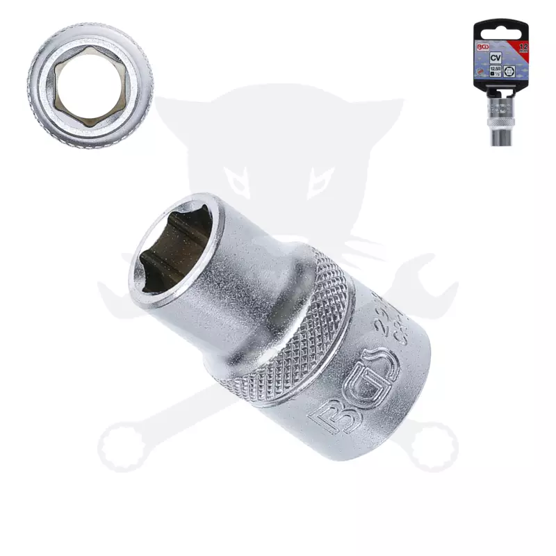 Dugókulcs - crowafej 1/2" 6 lap normál 12 mm BGS