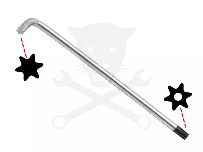 Torxkulcs "L" alakú extra hosszú T50 torx-lyukas torx - BGS