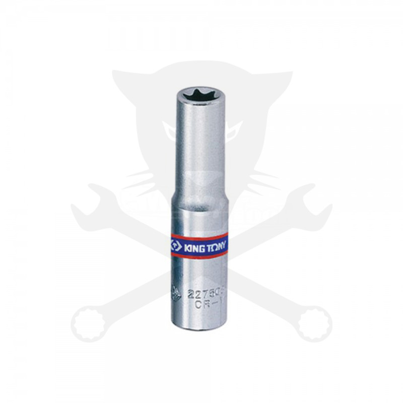 Dugókulcs - crowafej 1/4" belső torx hosszított E07 KingTony