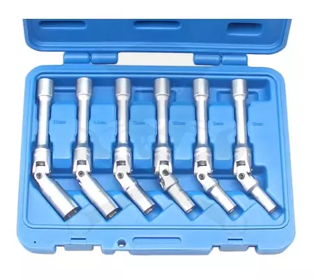 Izzító gyertyaszerelő készlet 3/8" csuklós 6 db-os 150 mm-es BGS