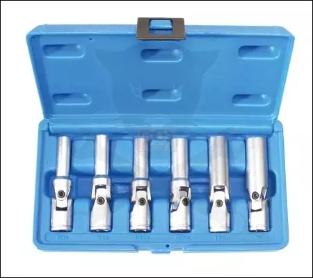 Izzító gyertyaszerelő készlet 3/8" csuklós 6 db-os 080 mm-es BGS